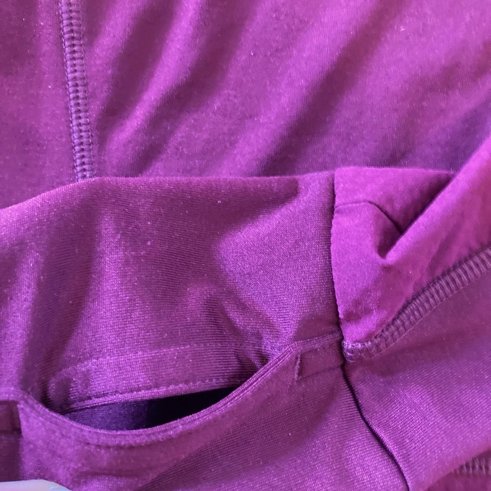 Athleta Plush Tech Hoodie Cowl Neck Long Sleeve Womens L Burgundy Thermal - Picture 6 of 7